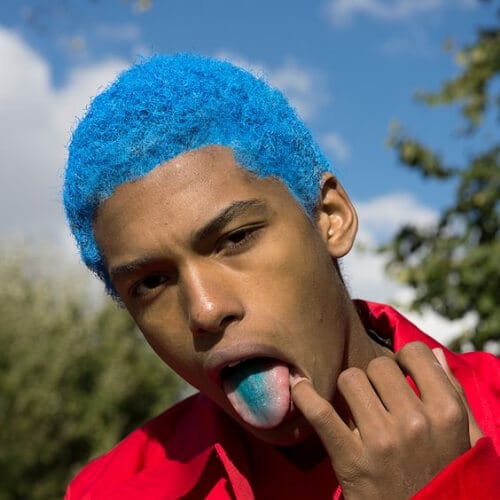 blue hairstyles for black men