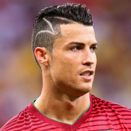 Cristiano Ronaldo Hairstyles with Shaved Design