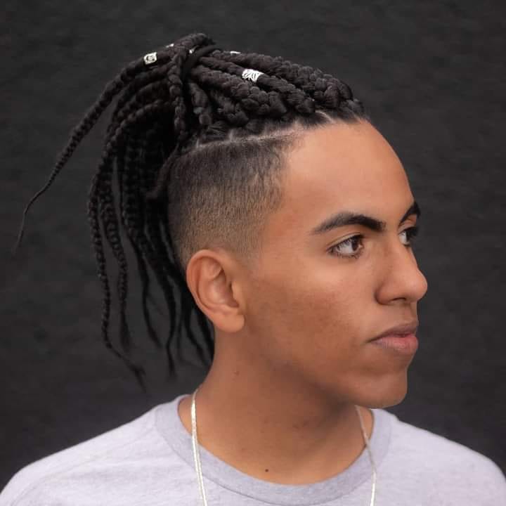 medium long hairstyles for men with cornrows